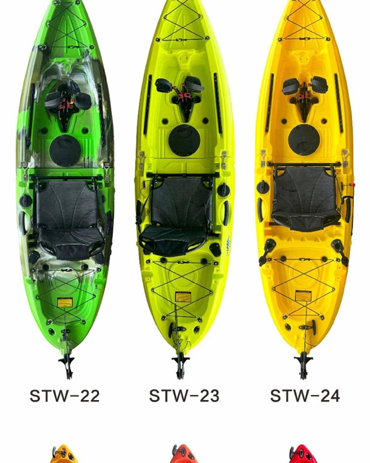Beach Camp Portable LLDPE Kayak with Split Hard Shell, Electric/Pedal-Driven Canoe for Solo/Tandem Lake/Sea Adventures, Modular Assembly