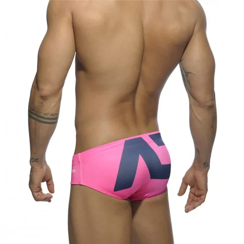 Men's Swimsuit Bikini Briefs Sexy Letter Print Swimwear Beach Shorts Boxer Swim Trunks Pants Quick Dry Bathing Suit Beachwear