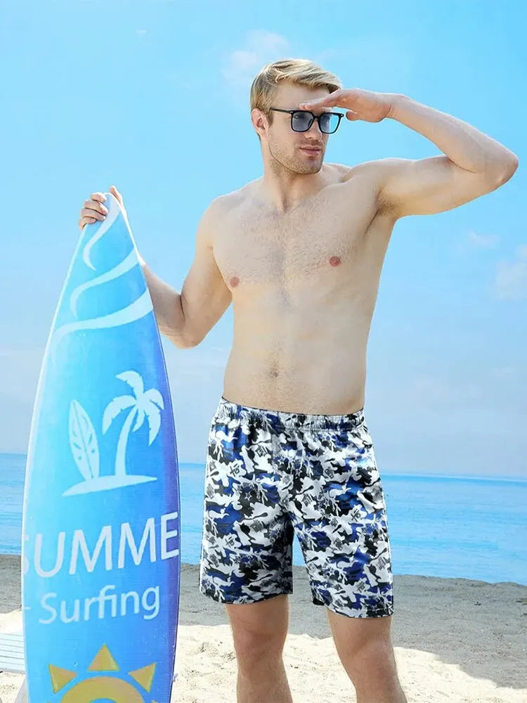 Beach Camp Beach Shorts Men's Summer Sports Casual Outdoor Home Five Points Fashion Light and Thin Loose Size Quick Drying Comfort