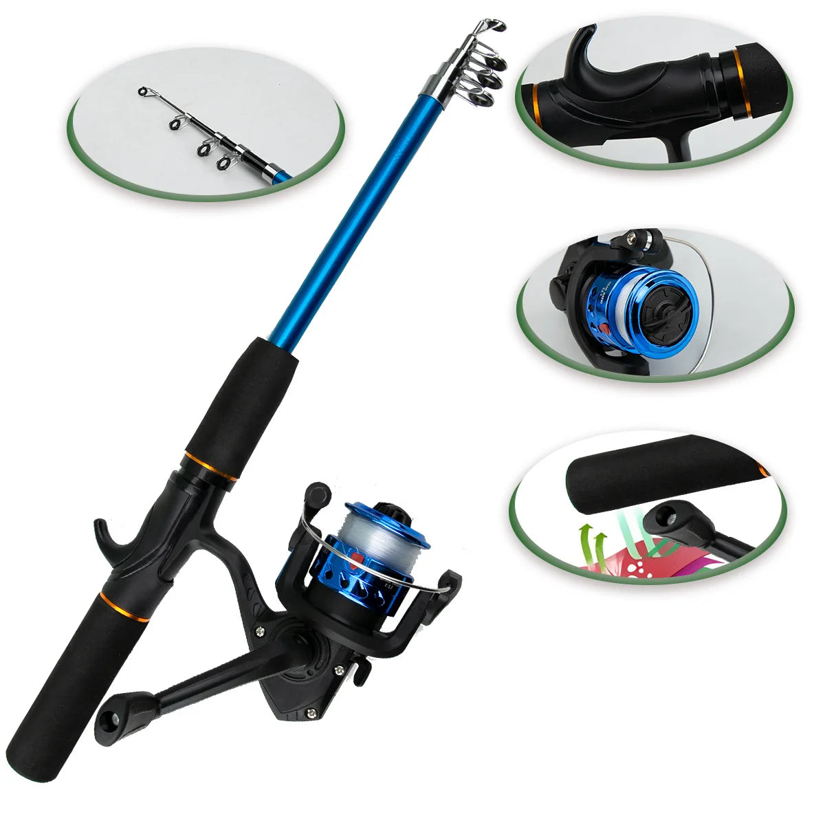 Fishing rod full routine, sub rod set, long-range sea fishing, gun handle, rod wheel, soft bait, fishing hook, line fishing gear