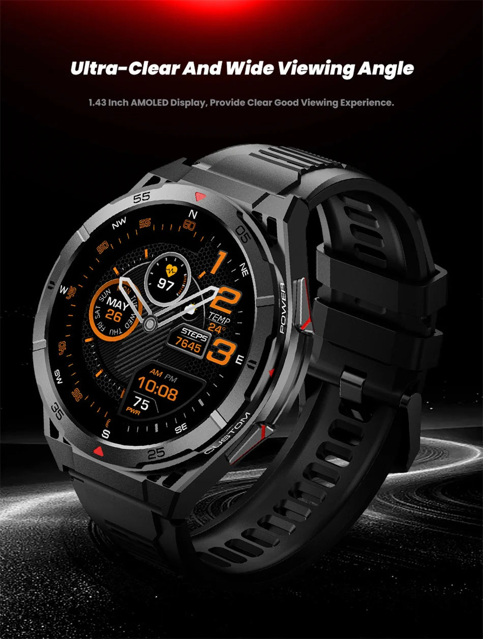 Beach Camp Swim Smartwatch Outdoor GPS Watch Sports Fitness Tracker Health Military Waterproof Watch BT5.3 Call Smart Watch for Android iOS