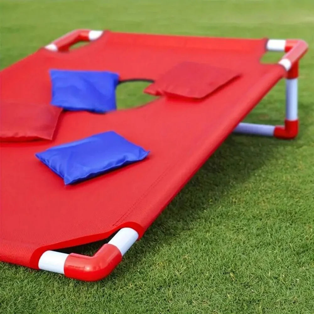 Portable Cornhole Game Set - Includes 1 Game Board & 6 Bean Bags - Ideal for Yard Toss Entertainment