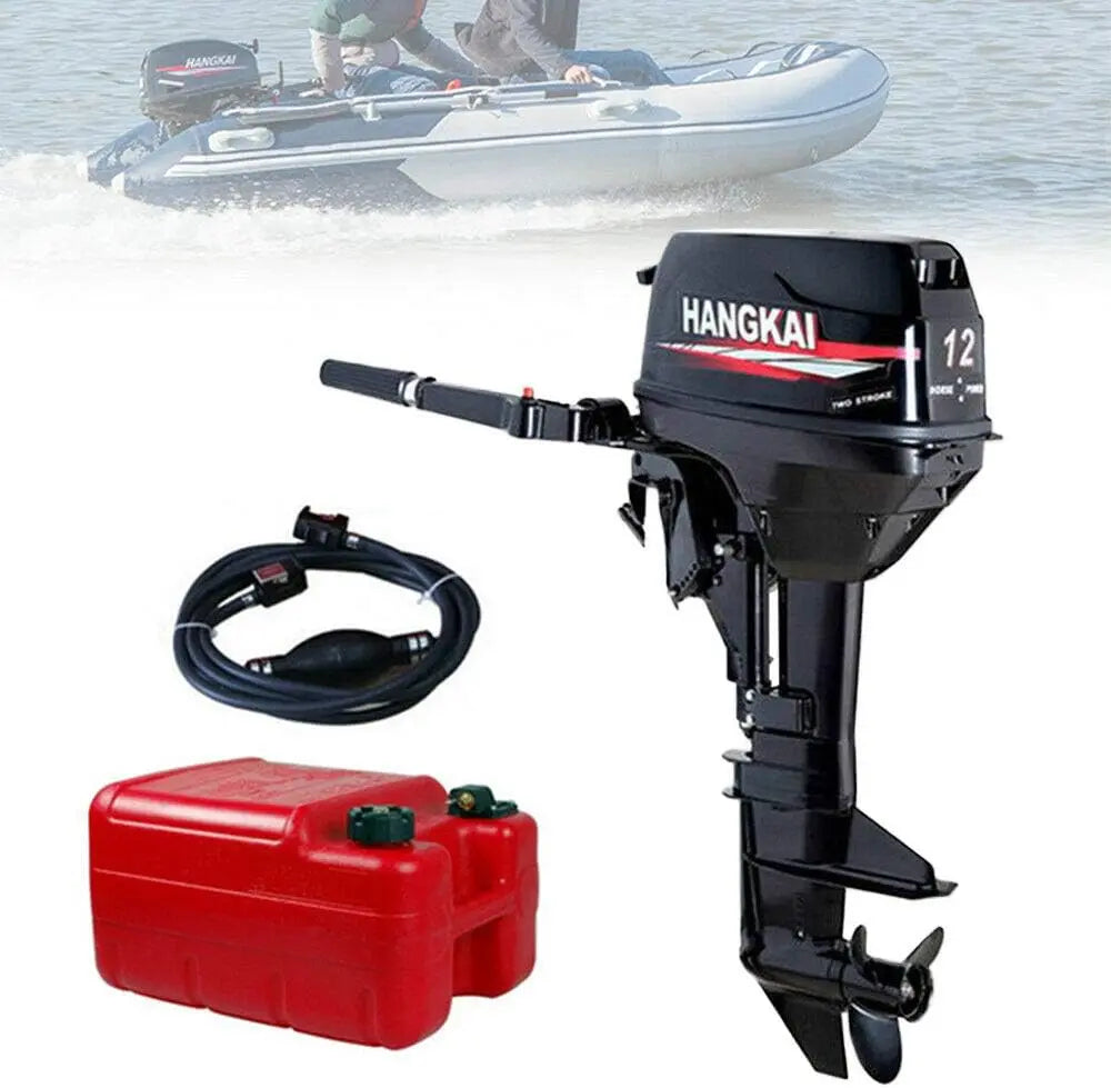 Beach Camp 18HP 2 Stroke Outboard Motor, Fishing Boat Engine Water Cooling 246CC Heavy Duty Boat Engine Marine Engine with CDI Ignition