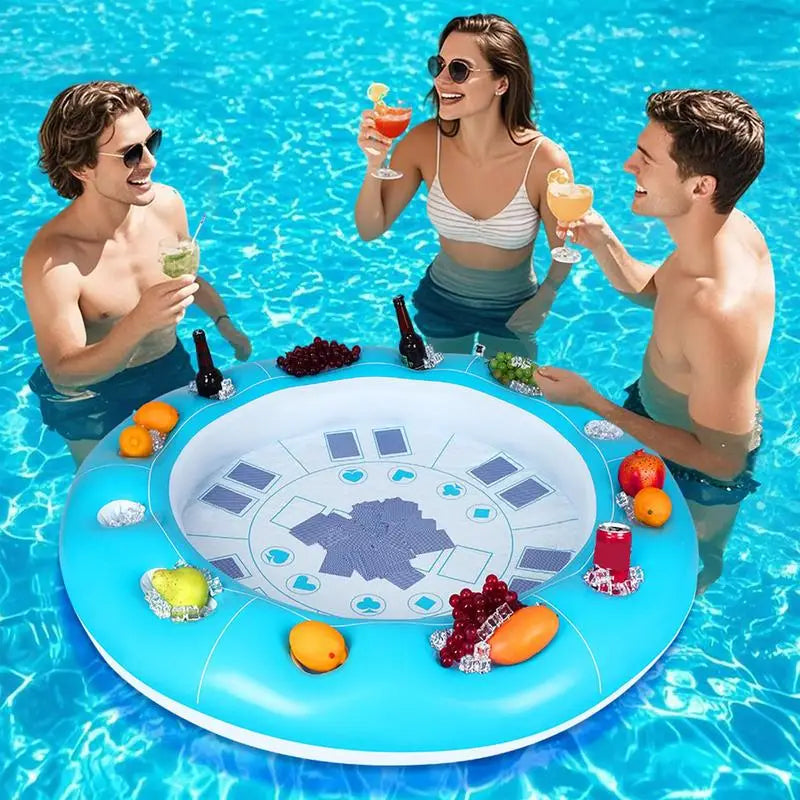 Pool Floating Table Inflatable Swim Bar For Adults Foldable Pool Game Table Food Drinks Holder For Beach Lake Cruise Camping