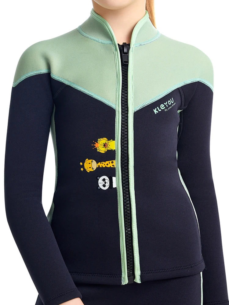 Beach Camp Two-Piece Neoprene Swimsuit for Kids, Professional Swimwear for Boys and Girls, Surfing Wetsuit Diving Suits, Bathing Suit