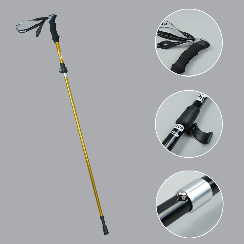 Hiking poles trekking poles hiking sticks collapsible hiking 1pc ultralight folding hiking sticks for adults, hiking gear
