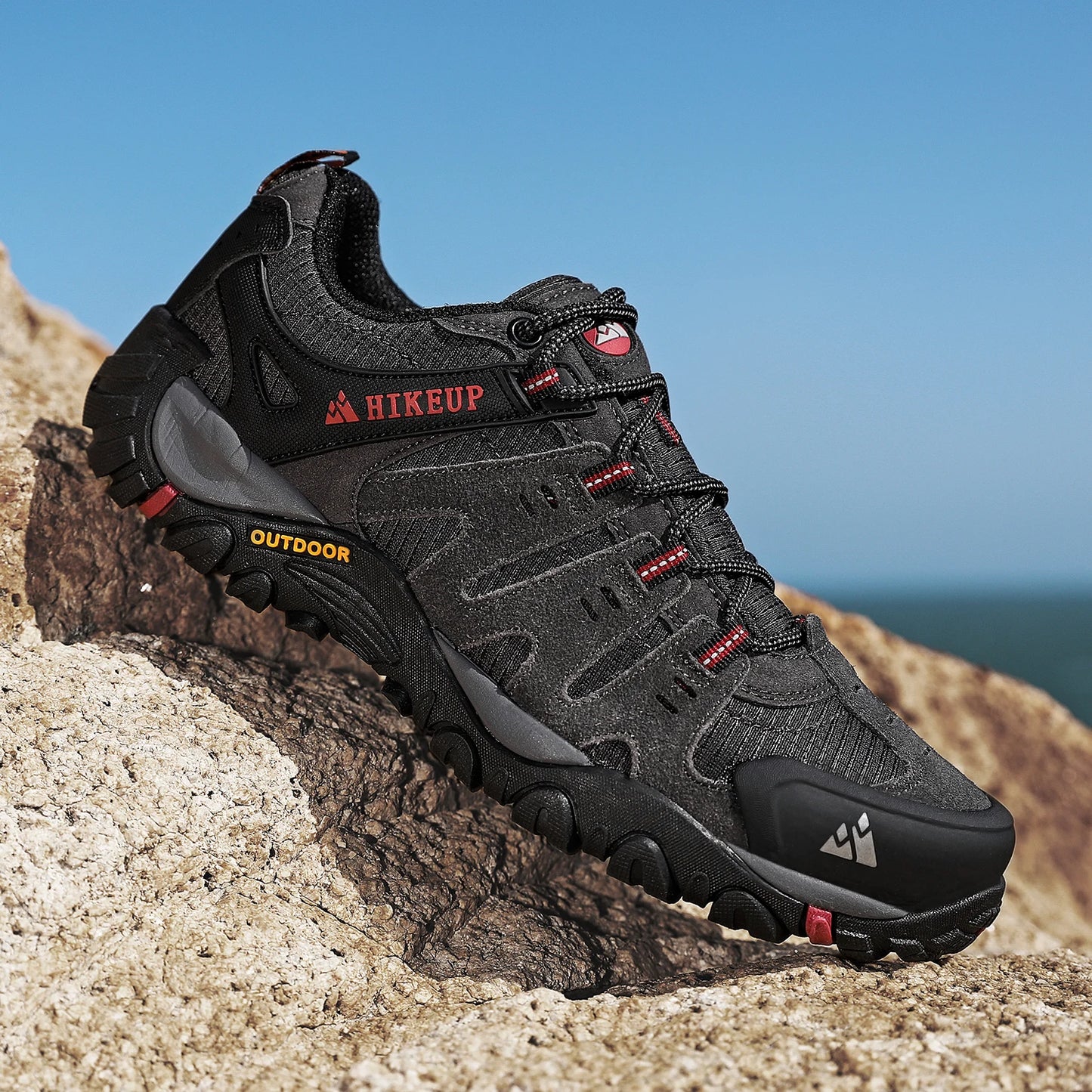 Men's Hiking Shoes Suede Leather Outdoor Shoes Wear-resistant Men Trekking Walking Hunting Tactical Sneakers