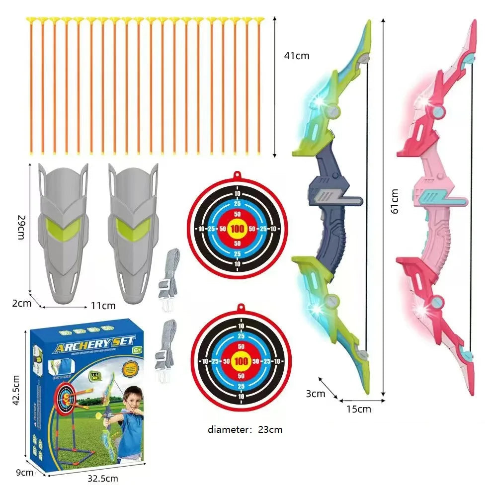 Bow and Arrows for Children Kids Archery Bow Practice Recurve Bow Outdoor Sports Game Hunting Shooting Toy Boys Gift Bow Kit Set