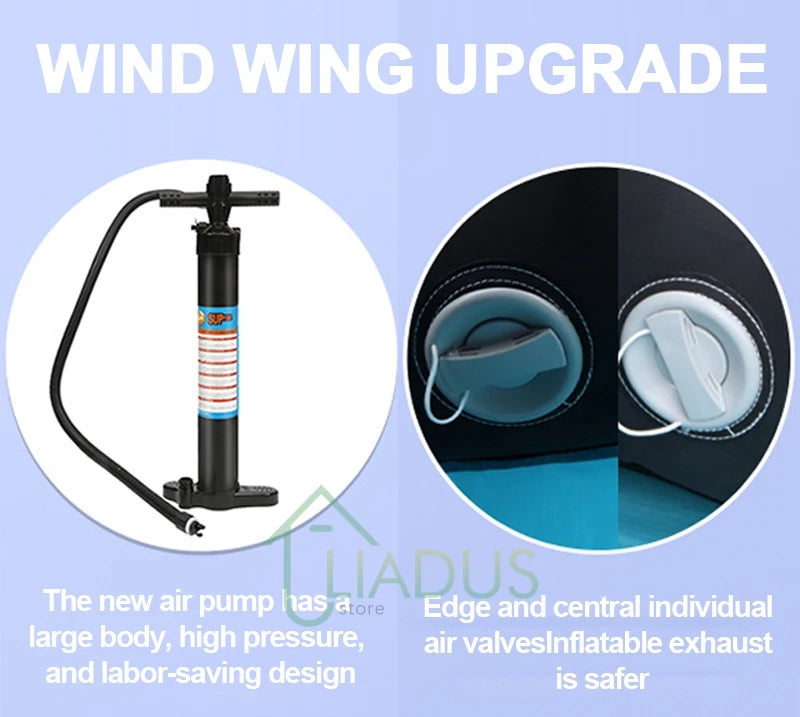 Beach Camp Inflatable Surfing Wind Wing Standing Upright Kite Unpowered Gliding Wing Hydrofoil Board Surfboard Handheld Water Sport