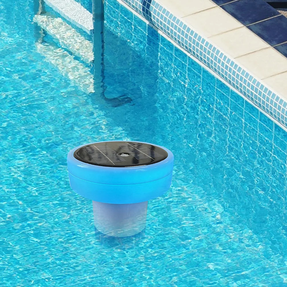 Beach Camp Solar Pool Chlorinator Pool Water Clarifier 7 Colors Pool Cleaner Adjustable Chemical Delivery Anti-Sinking for Pool Spa Hot Tub