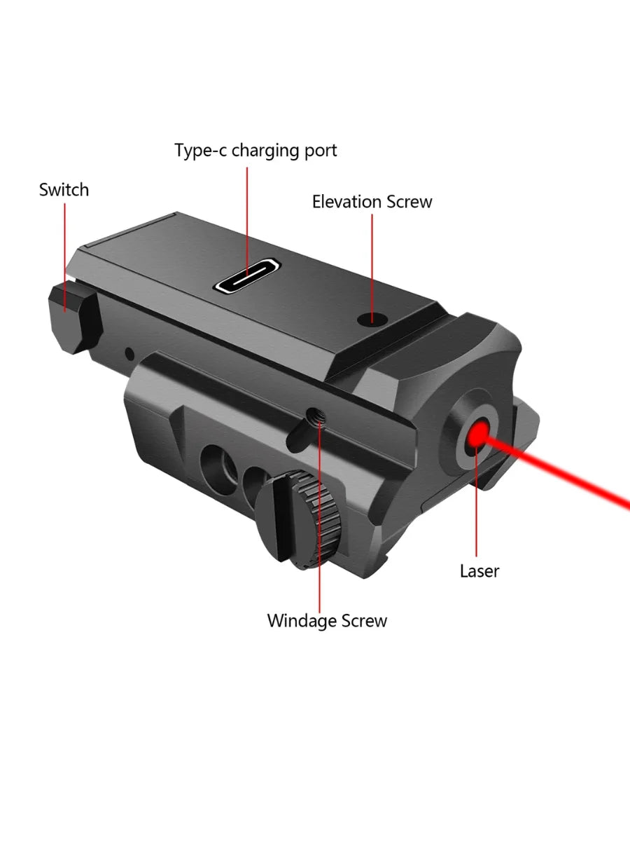 Beach Camp Blue Laser Sight fit for Picatinny Weaver Rail for Pistol Glock USB Type-C Charging Red Green Laser Sight
