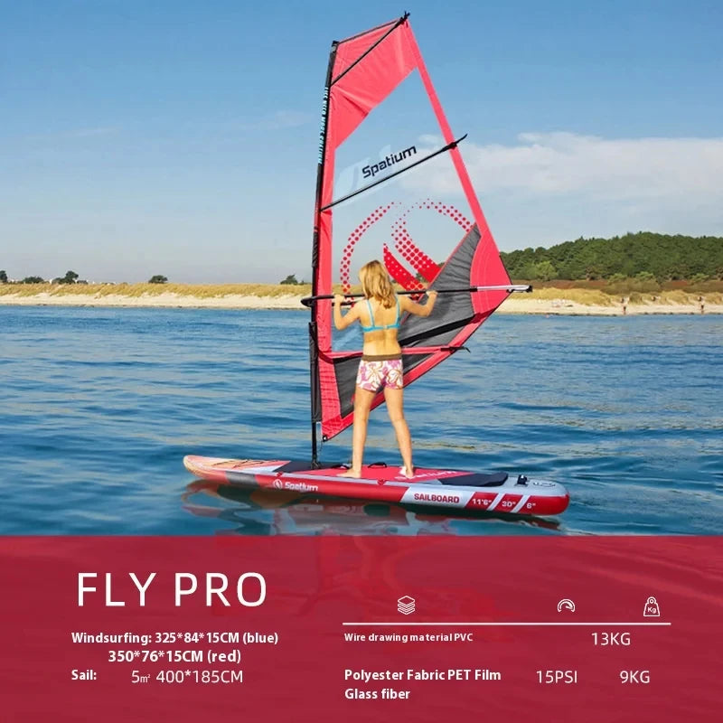 Beach Camp Water Surfing 2-in-1 Windsurf Sail with Sup Board Windsurfing for Smooth Sailing and Paddleboarding Inflatable Surfboard Sailing