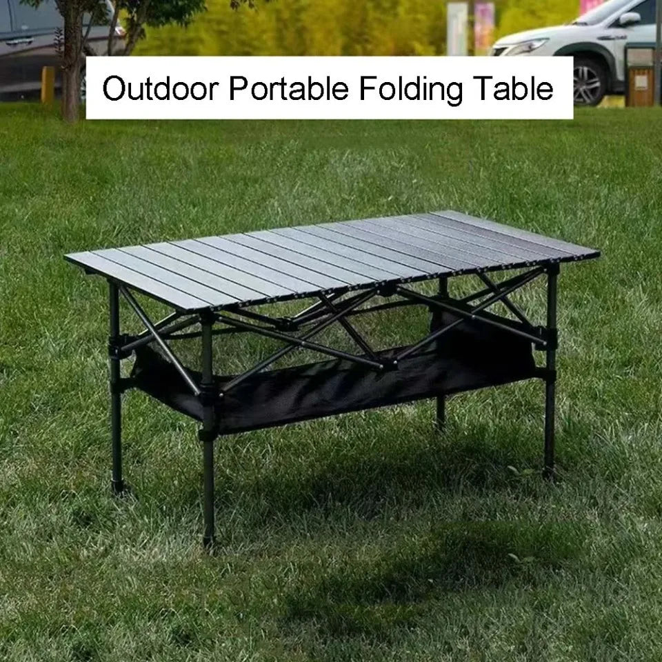 Outdoor Picnic Folding Desk Easy To Install Portable Camping Barbecue Table Sturdy Durable Egg Roll Tables Beach Leisure Desks