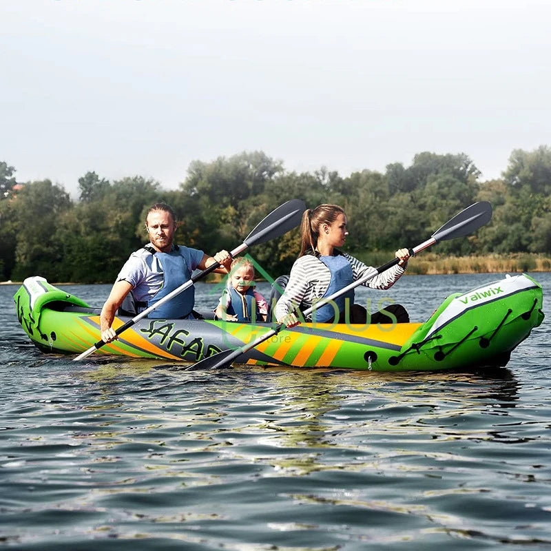 Beach Camp Inflatable Kayak with Sunshade Inflatable Fishing Boat Thickened and Wear-resistant for Adults PVC Rowing Kayak for Water Sports