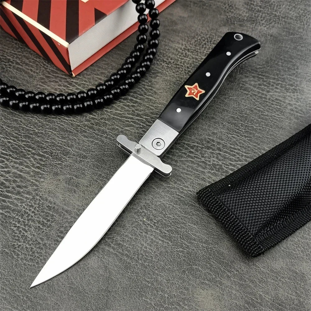 Beach Camp High Quality Folding Knife 440C Blade Wooden Handle Outdoor Hunting Camping Knives Tactical Pocket EDC Tool