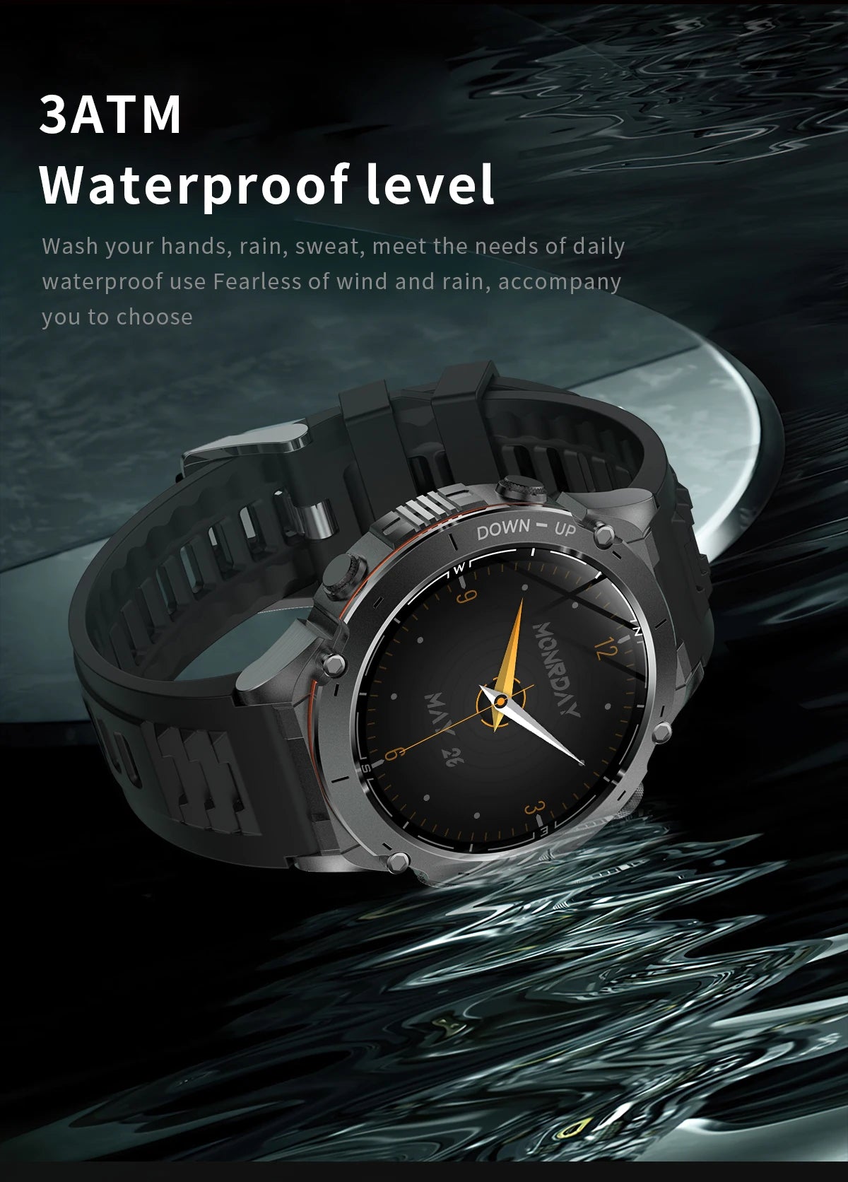 Beach Camp New GPS Smart Watch 1.43" Ultra HD Display Built-in GPS Compass 170 Sports Modes Voice Calling 10ATM Waterproof Smart Braceletes