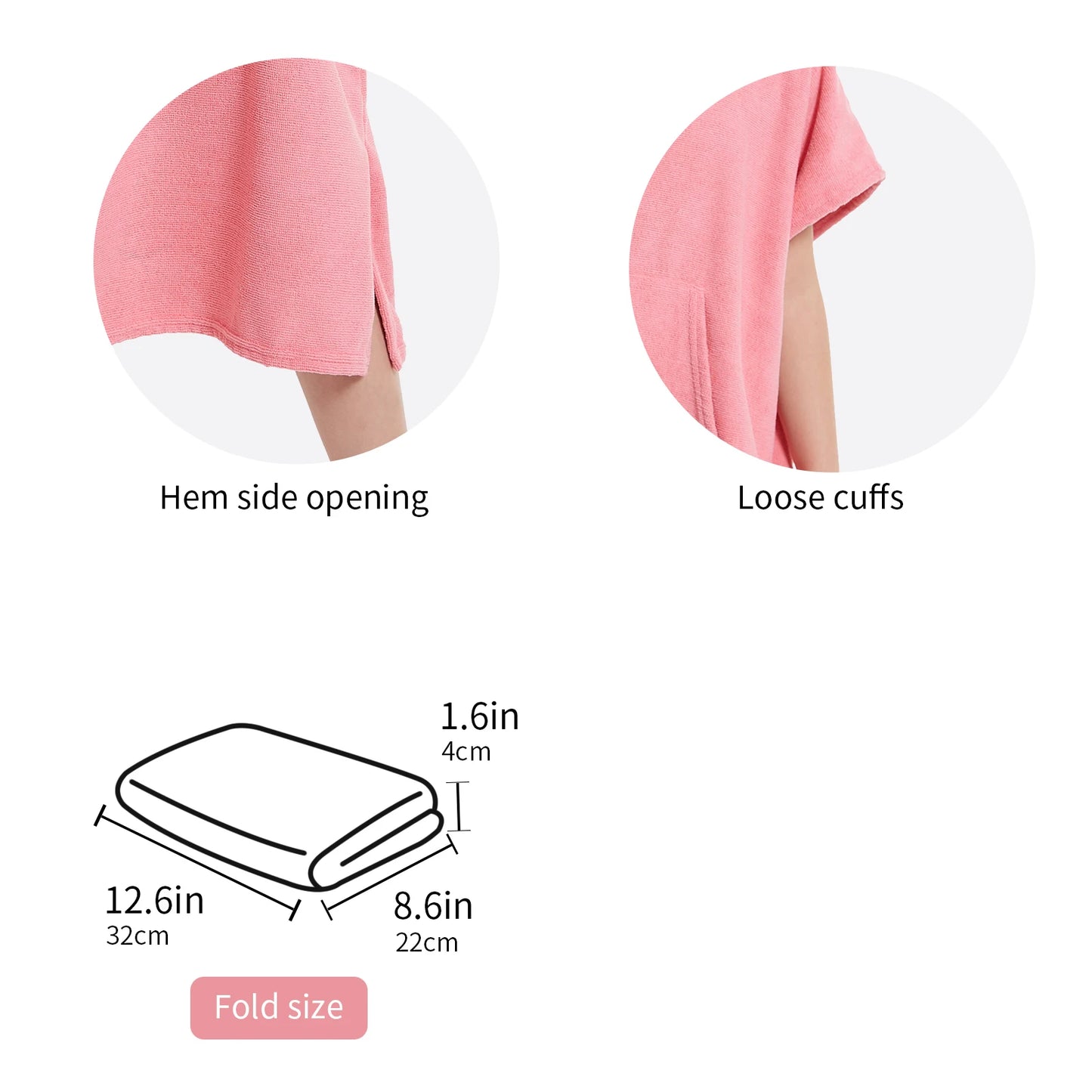 Beach Camp Kids Bath Hooded Changing Towel Robe, Swimming Robe Surf Beach Poncho, Quick Dry Absorbent Surf Poncho, Microfiber Towels
