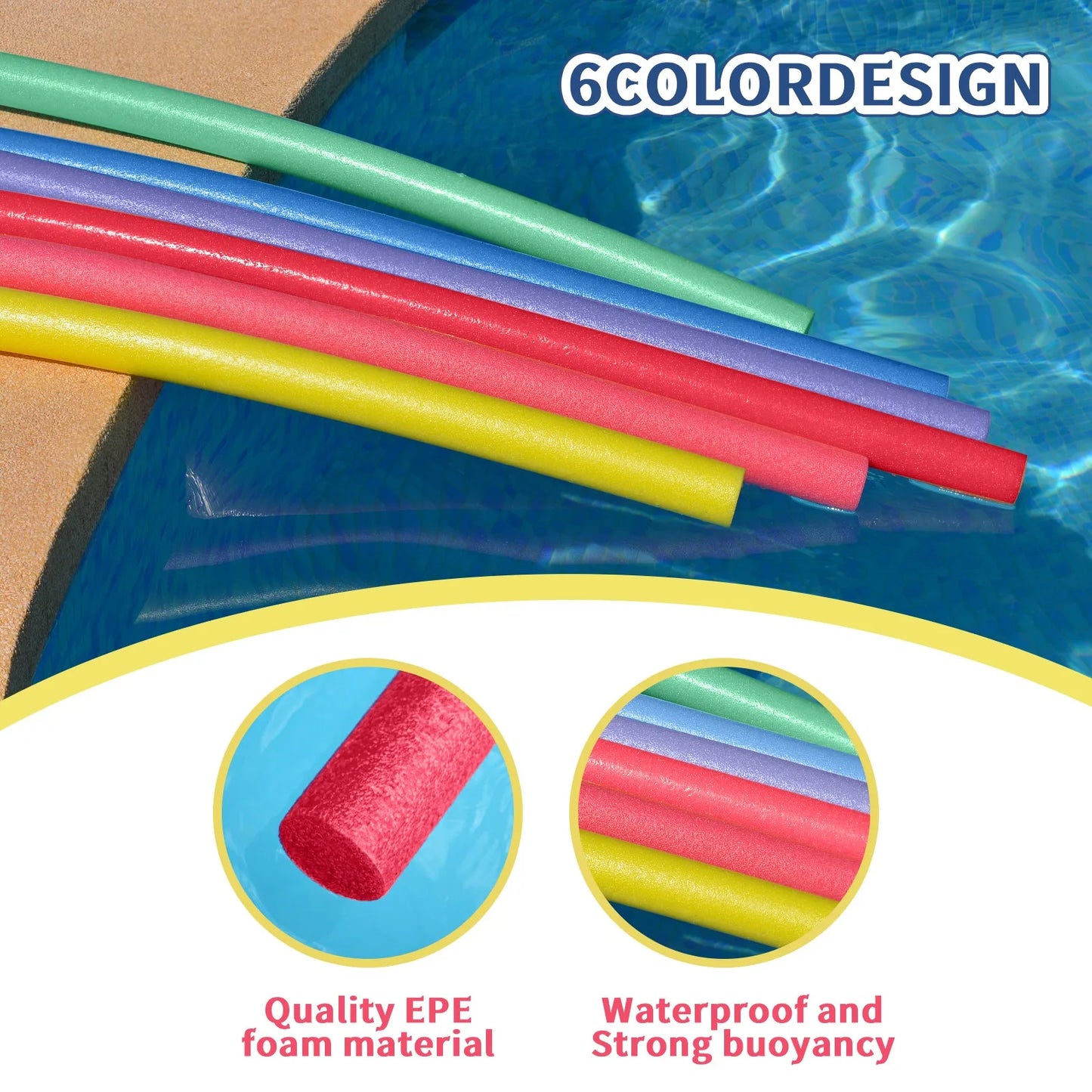 Beach Camp Swimming Pool Noodle Float Aid Swim Noodles Ring Foam Buoyancy Stick Useful For Kids Adult Pool Accessories Floating Foam Tube