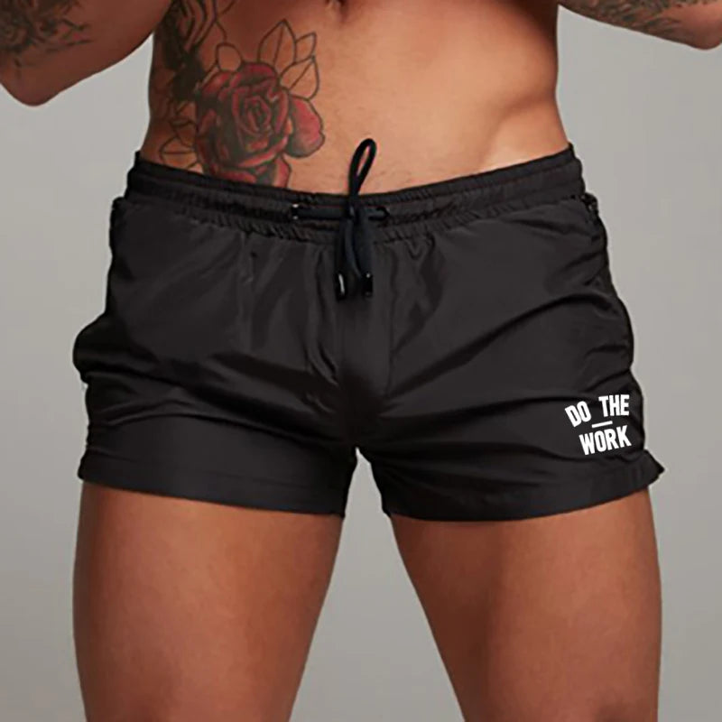 Beach Camp Men's Swimsuit Swim Shorts Summer Casual Beach Board Shorts for Men Quick Dry Running Surf Fitness Gym Shorts Zipper Pocket
