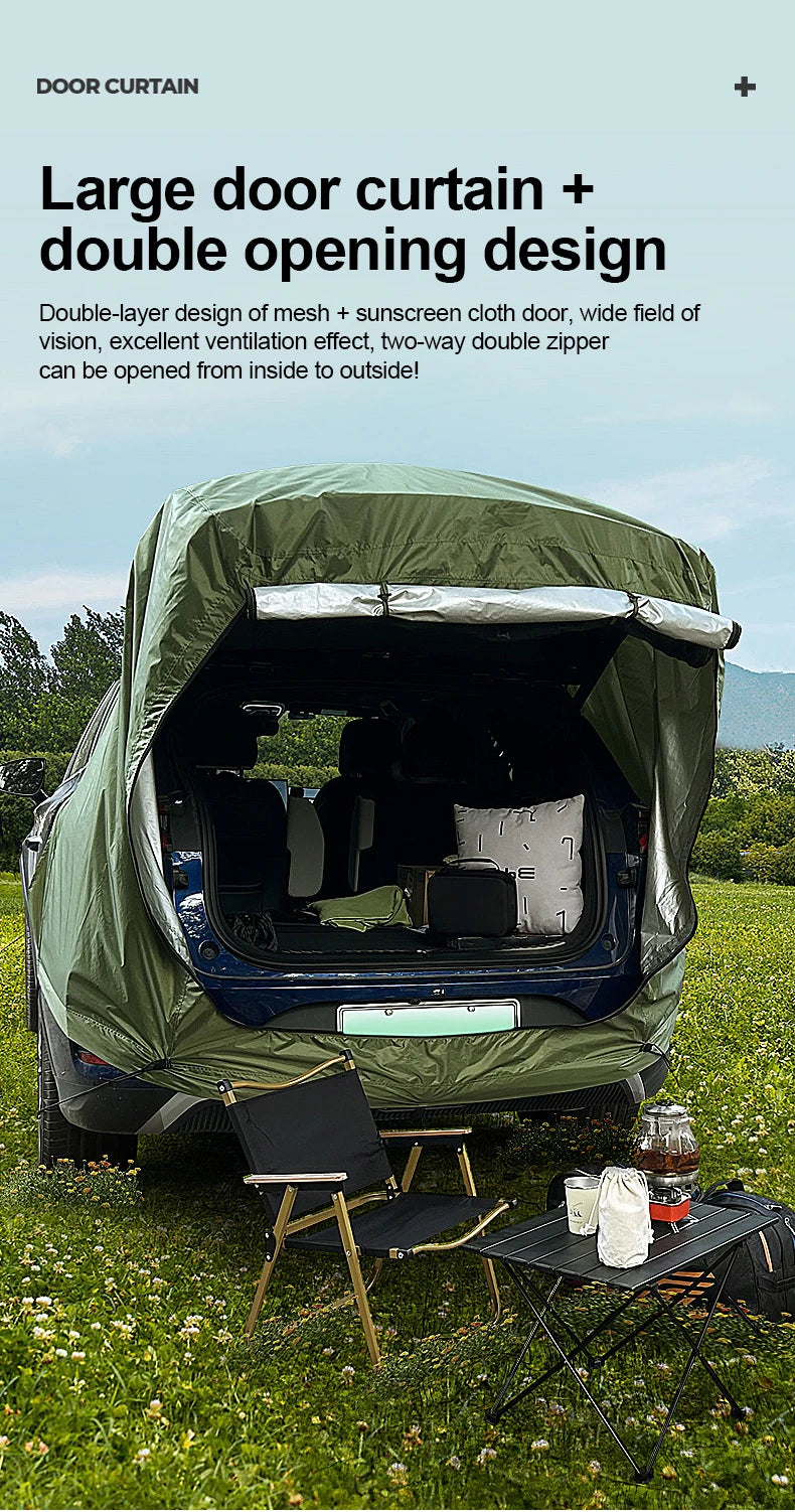 Beach Camp SUV Car Roof Tent, Waterproof Tailgate Awning for Camping, 3-4 Person Universal Sun Shelter with UV Protection