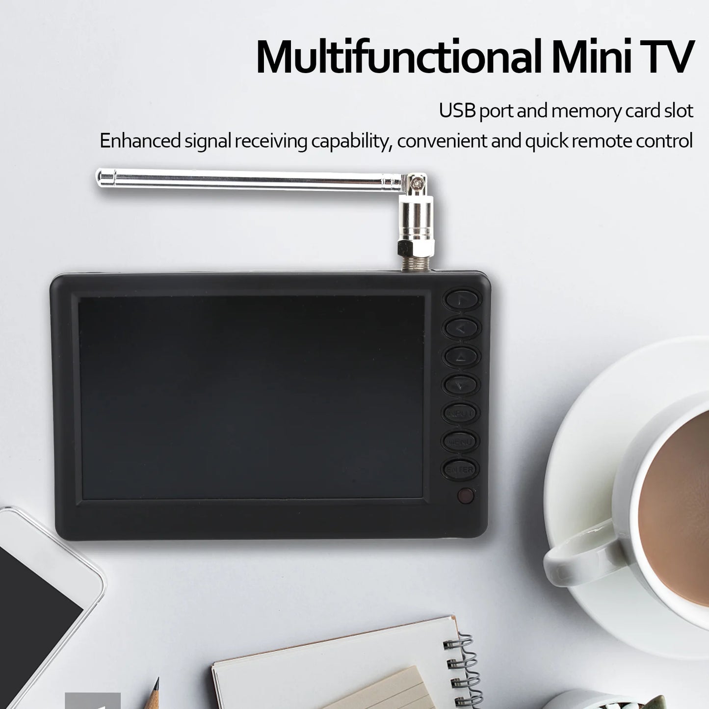 Beach Camp Digital Television 5 Inch Digital Television ATSC TV Portable Digital TV for Car Camping Kitchen Portable Digital TV