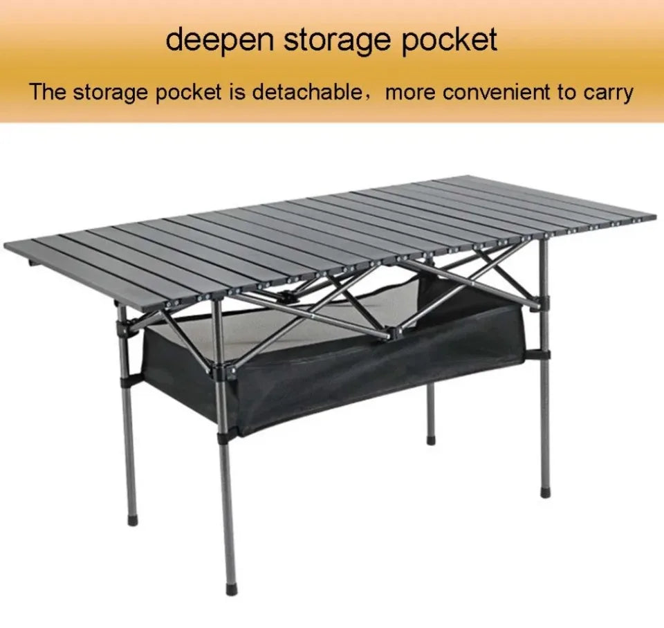 Outdoor Picnic Folding Desk Easy To Install Portable Camping Barbecue Table Sturdy Durable Egg Roll Tables Beach Leisure Desks