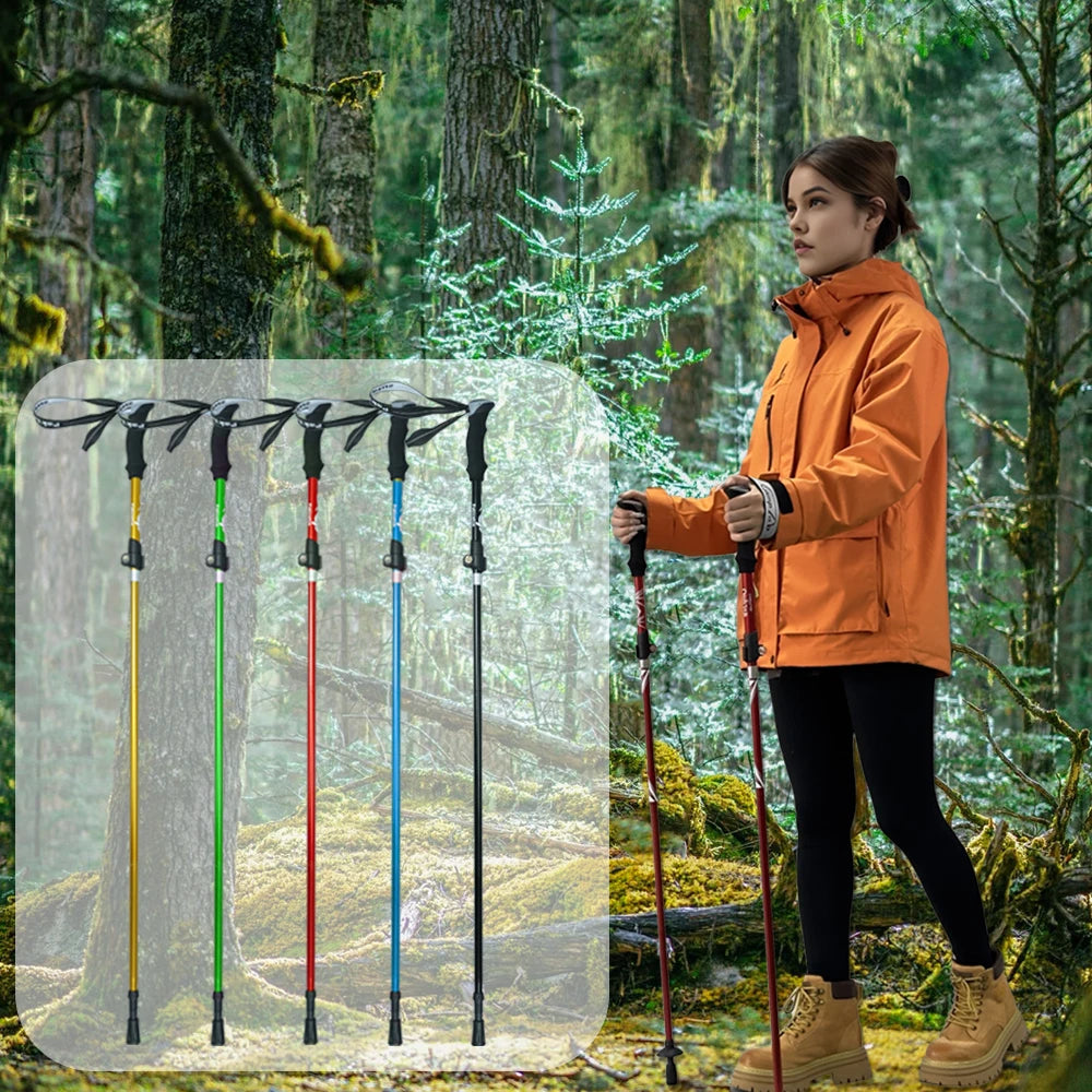 Hiking poles trekking poles hiking sticks collapsible hiking 1pc ultralight folding hiking sticks for adults, hiking gear