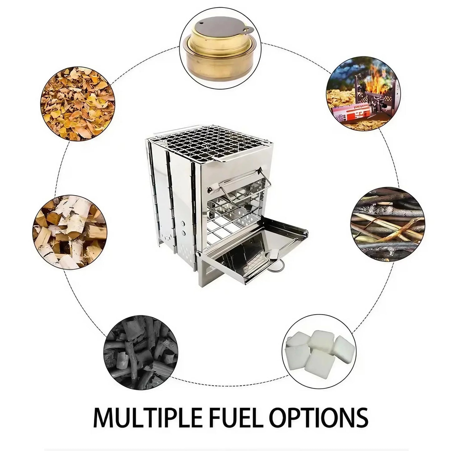 Beach Camp Square Wood Stove Outdoor Grill Mini Grill BBQ Outdoor Grill Camping Picnic Folding Grill