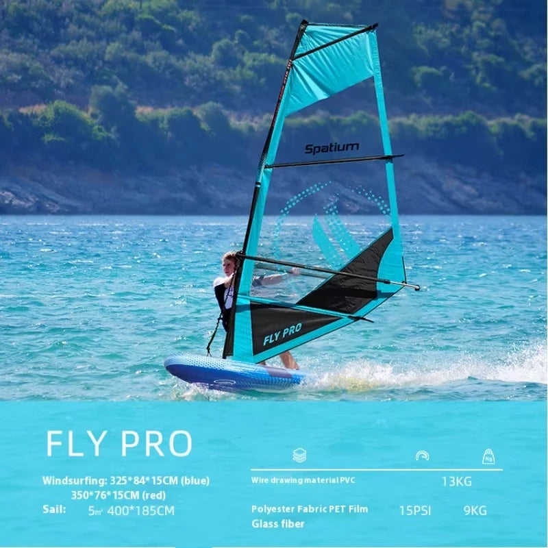 Beach Camp Water Surfing 2-in-1 Windsurf Sail with Sup Board Windsurfing for Smooth Sailing and Paddleboarding Inflatable Surfboard Sailing