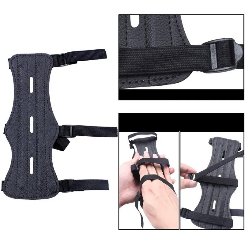 Beach Camp Leather Archery Equipment Arm Guard Protection Forearm Safe Adjustable Bow Arrow Hunting