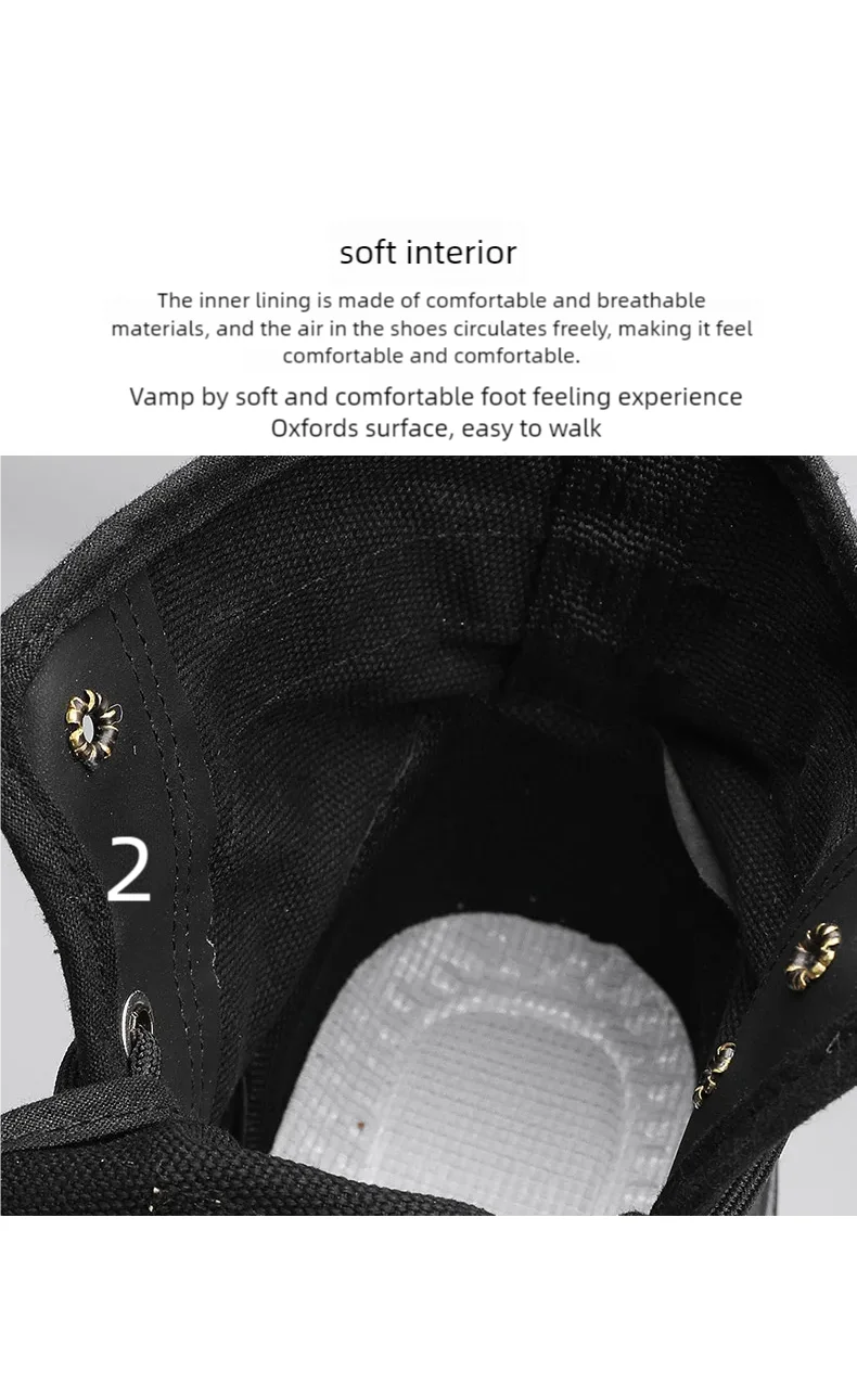 Beach Camp Men's boots four seasons high-top casual boots canvas boots soft-soled non-slip thick-soled outdoor boots fashion tooling boots
