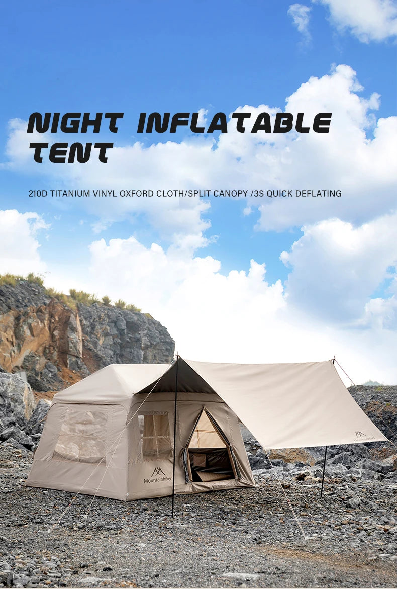 Beach Camp Outdoor Camping 3-4 Person Portable Waterproof Family Awning Beach Tent Quick Opening Fishing Tent Picnic Park Anti-UV Shade