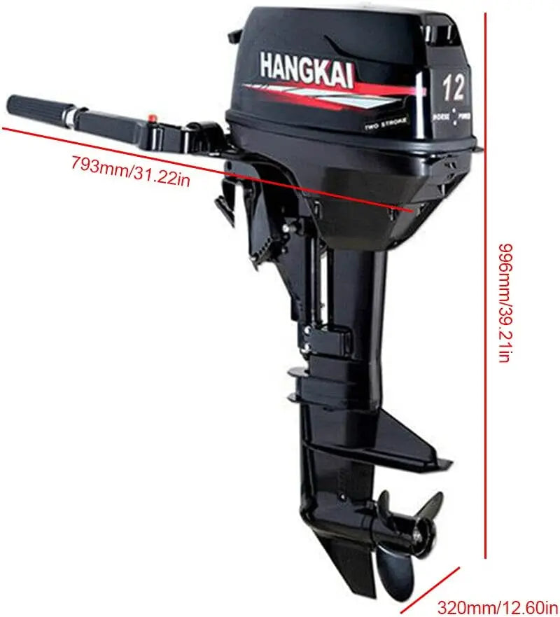 Beach Camp 18HP 2 Stroke Outboard Motor, Fishing Boat Engine Water Cooling 246CC Heavy Duty Boat Engine Marine Engine with CDI Ignition