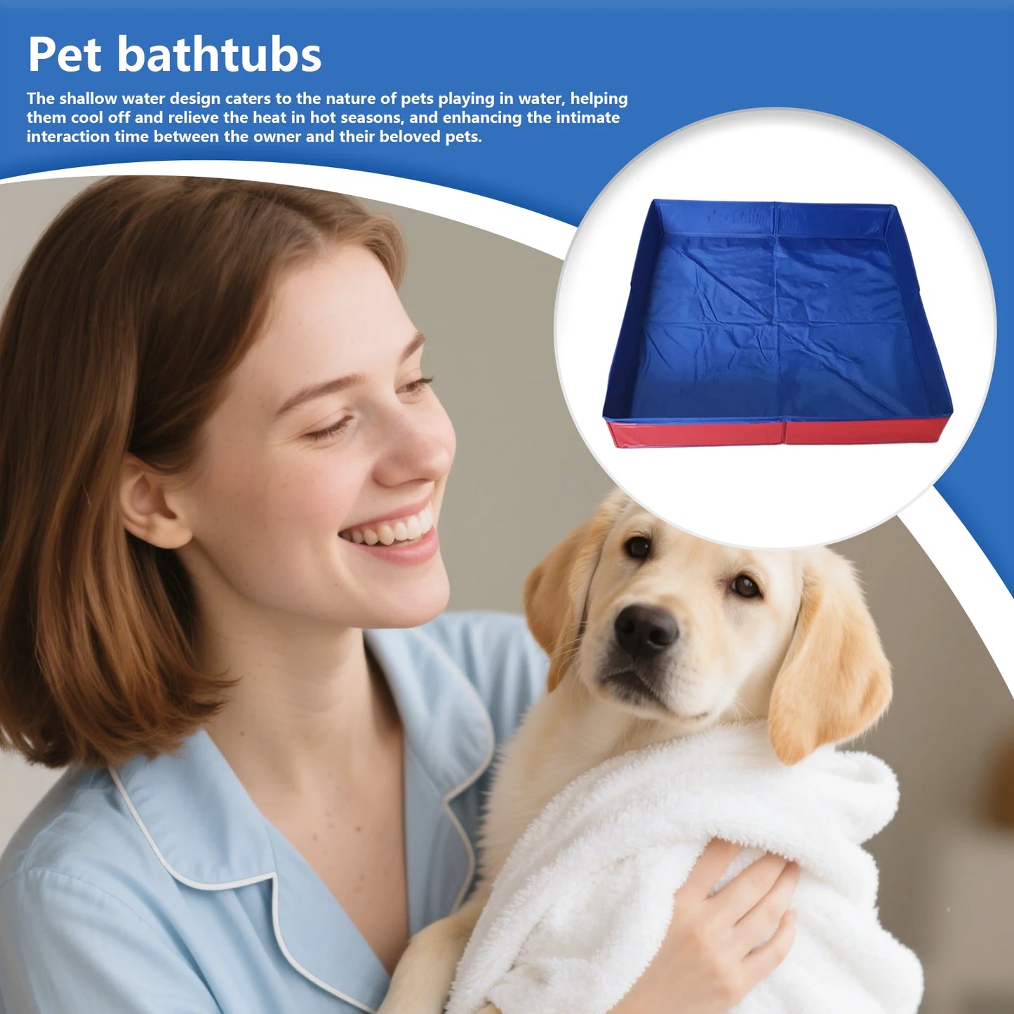 Beach Camp Dog Kiddie Pool PVC Folding Swimming Pool for Dog Non-Inflatable Save Space Pet Puppy Bathing Tub for Puppy Cats Other Animals