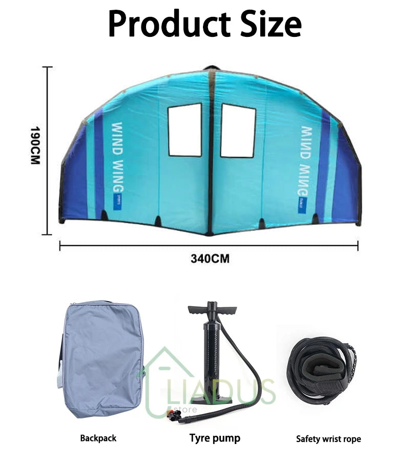 Beach Camp Inflatable Windsurf Wing, Surfboard Wing Paddle Board, Stand Up Wind Surfing Kites Handheld Wing Boards Water Windsurf Wing