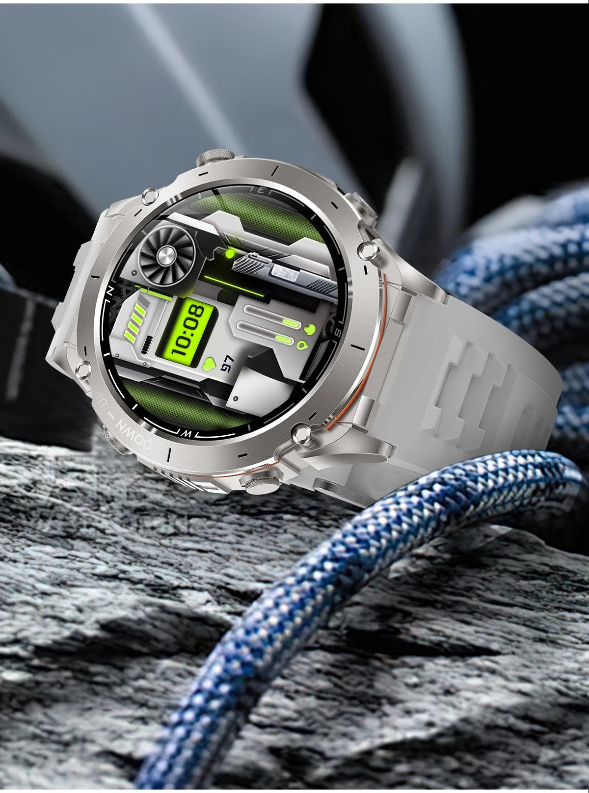 Beach Camp New GPS Smart Watch 1.43" Ultra HD Display Built-in GPS Compass 170 Sports Modes Voice Calling 10ATM Waterproof Smart Braceletes