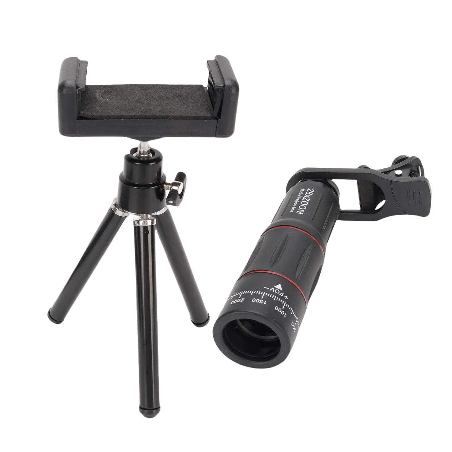 Beach Camp Phone Camera Lens Wide Angle 0.6X Phone Camera Lens Professional Fisheye 198° 28X Telephoto with Tripod for Accessory