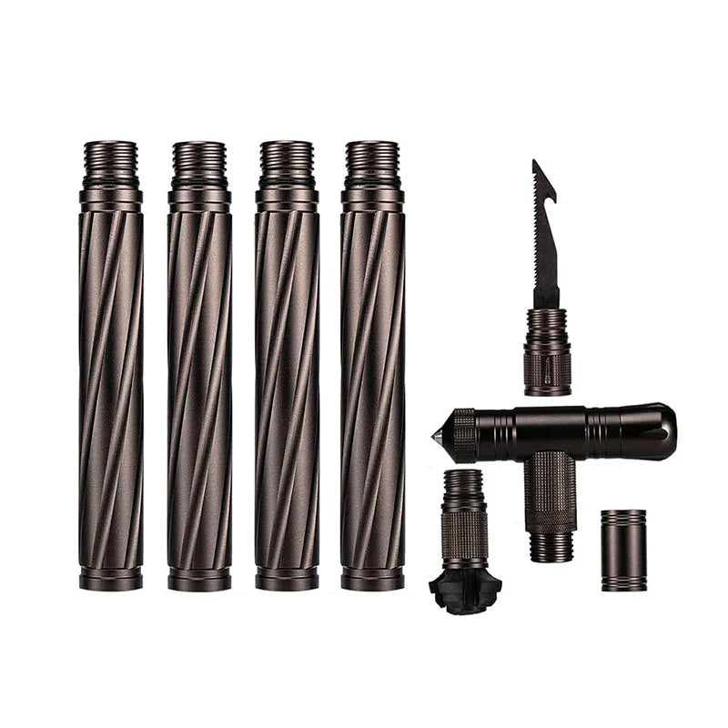 Beach Camp Folding Tactical Self-Defense Stick, Walking Hiking Stick, Trekking Poles, Outdoor Hiking