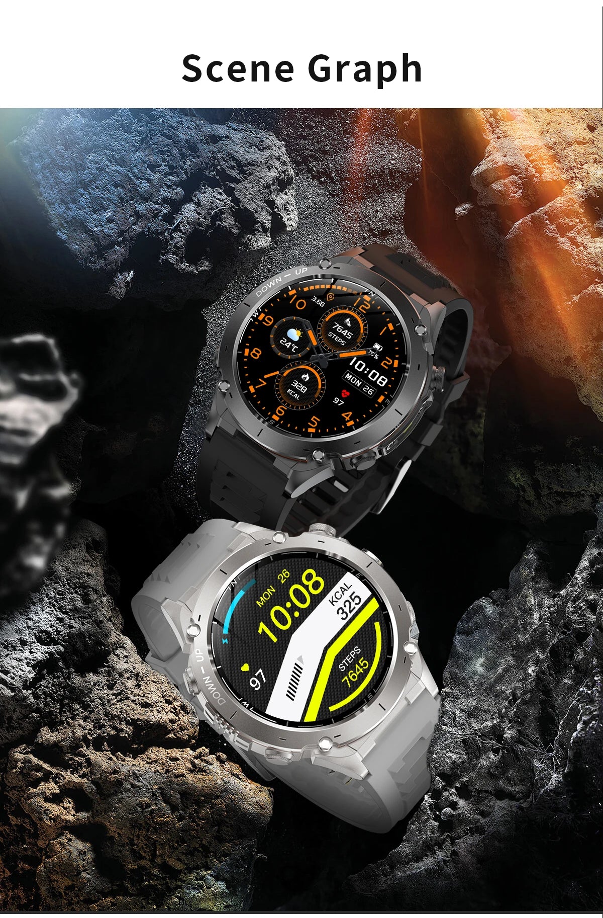 Beach Camp New GPS Smart Watch 1.43" Ultra HD Display Built-in GPS Compass 170 Sports Modes Voice Calling 10ATM Waterproof Smart Braceletes