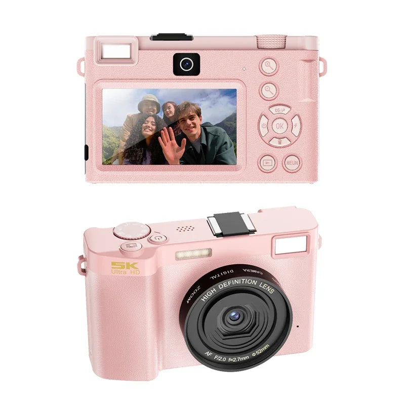 Beach Camp5K Professional Digital Camera WIFI Webcam Wide Angle Digital Zoom 64MP Camcorder Photography 3 Inch Screen Vlog Video Recorder