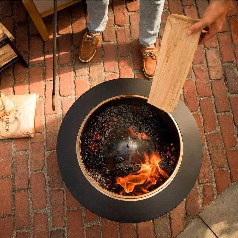Beach Camp TIKI Smokeless 24.75 in Patio Fire Pit Wood Burning Outdoor Wood Pack Modern Design with Removable Ash Pan and Cover US