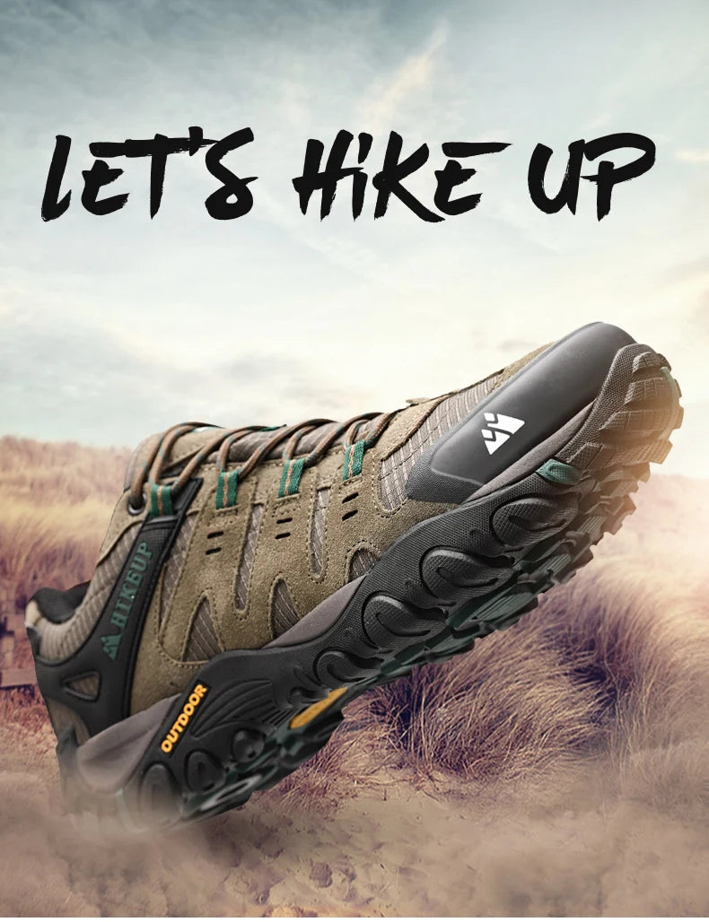 Men's Hiking Shoes Suede Leather Outdoor Shoes Wear-resistant Men Trekking Walking Hunting Tactical Sneakers