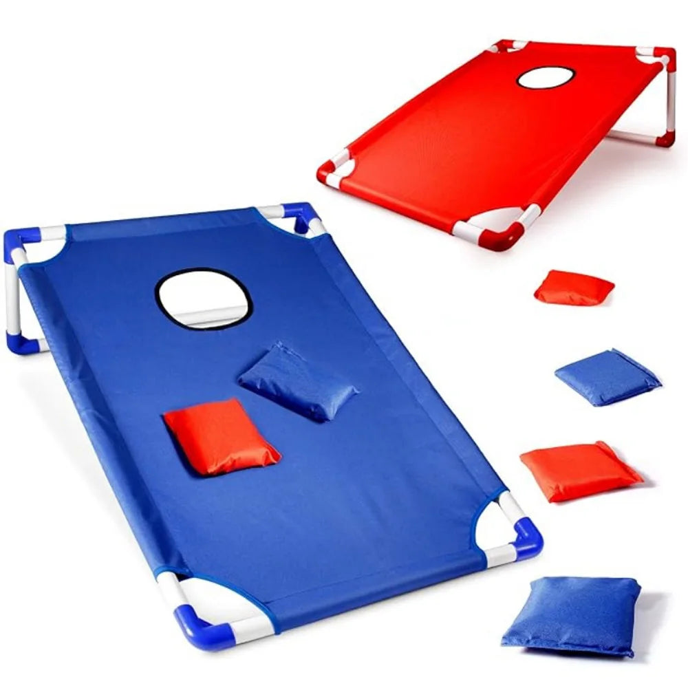 Portable Cornhole Game Set - Includes 1 Game Board & 6 Bean Bags - Ideal for Yard Toss Entertainment