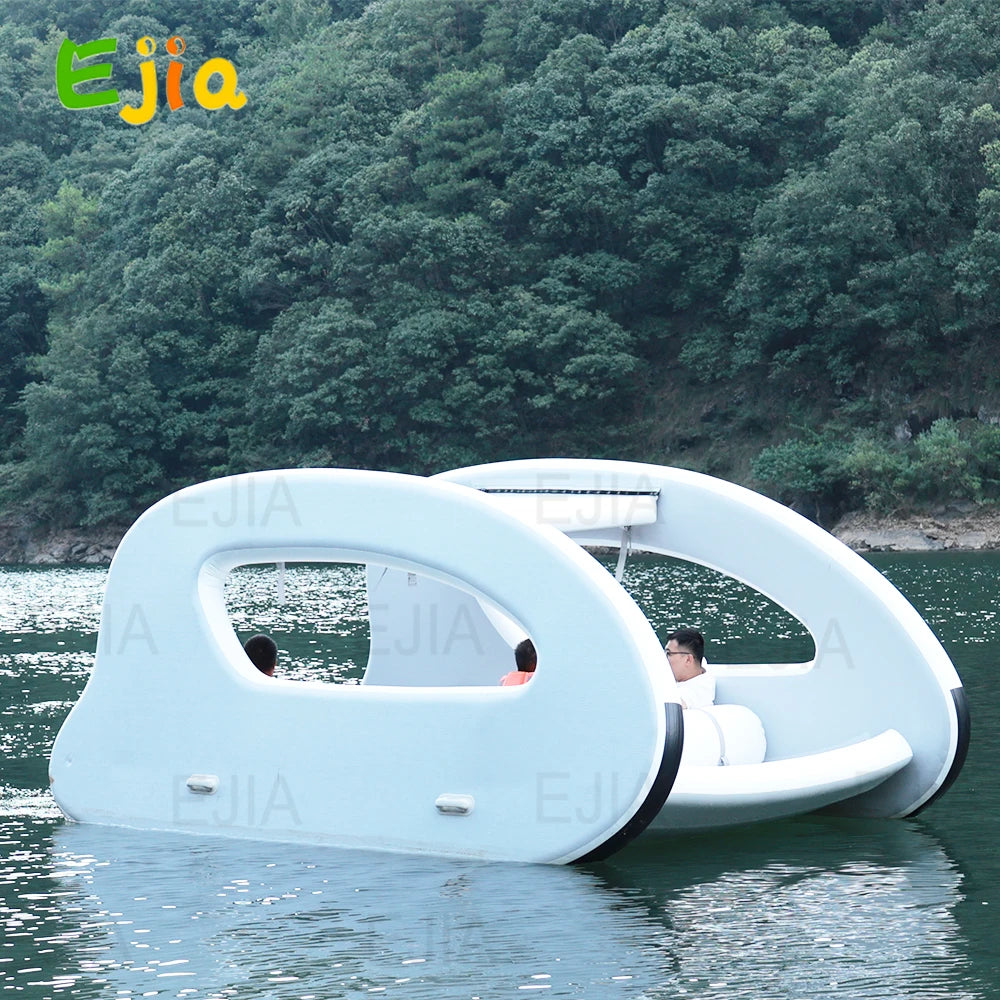 Beach Camp Portable Floating Water Platform Pontoon Houseboat All-Electric Solar Powered Boat Zero-Emission Pontoon Fishing Boat For Water