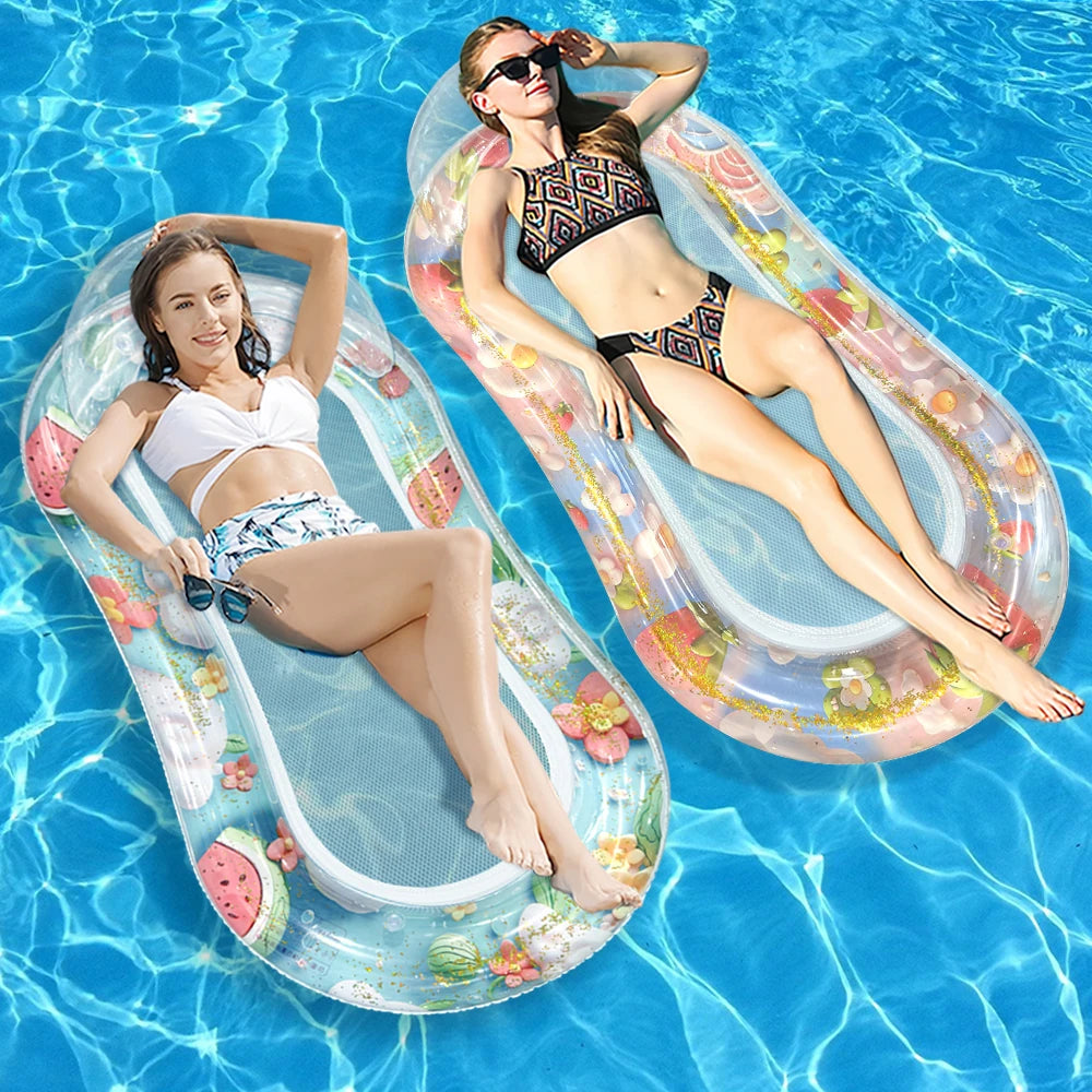 Beach Camp Inflatable Fruit Swimming Pool Float, Watermelon Clip Net Float, Large Water Float Raft Summer Beach Swimming Pool Inflatable Buoy