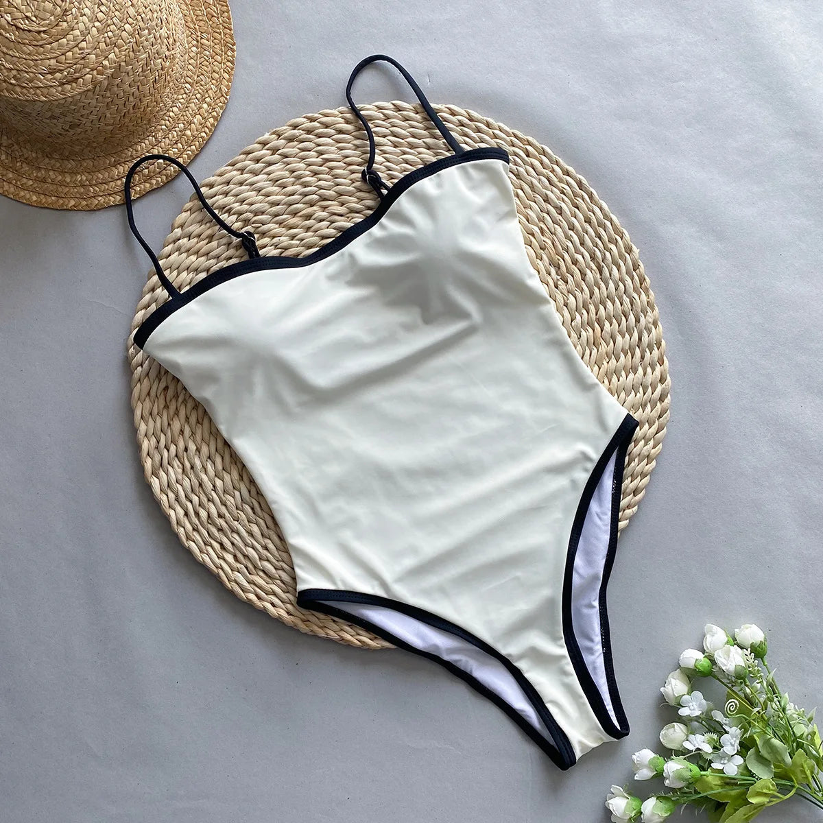 Beach Camp Woman Swimwear High Waist Bikinis Shorts Women's Swimsuit Luxury Ribbed Two-piece Bathing Suits Summer Bikini Set Swimsuit