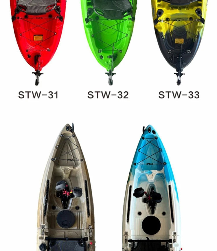 Beach Camp Portable LLDPE Kayak with Split Hard Shell, Electric/Pedal-Driven Canoe for Solo/Tandem Lake/Sea Adventures, Modular Assembly