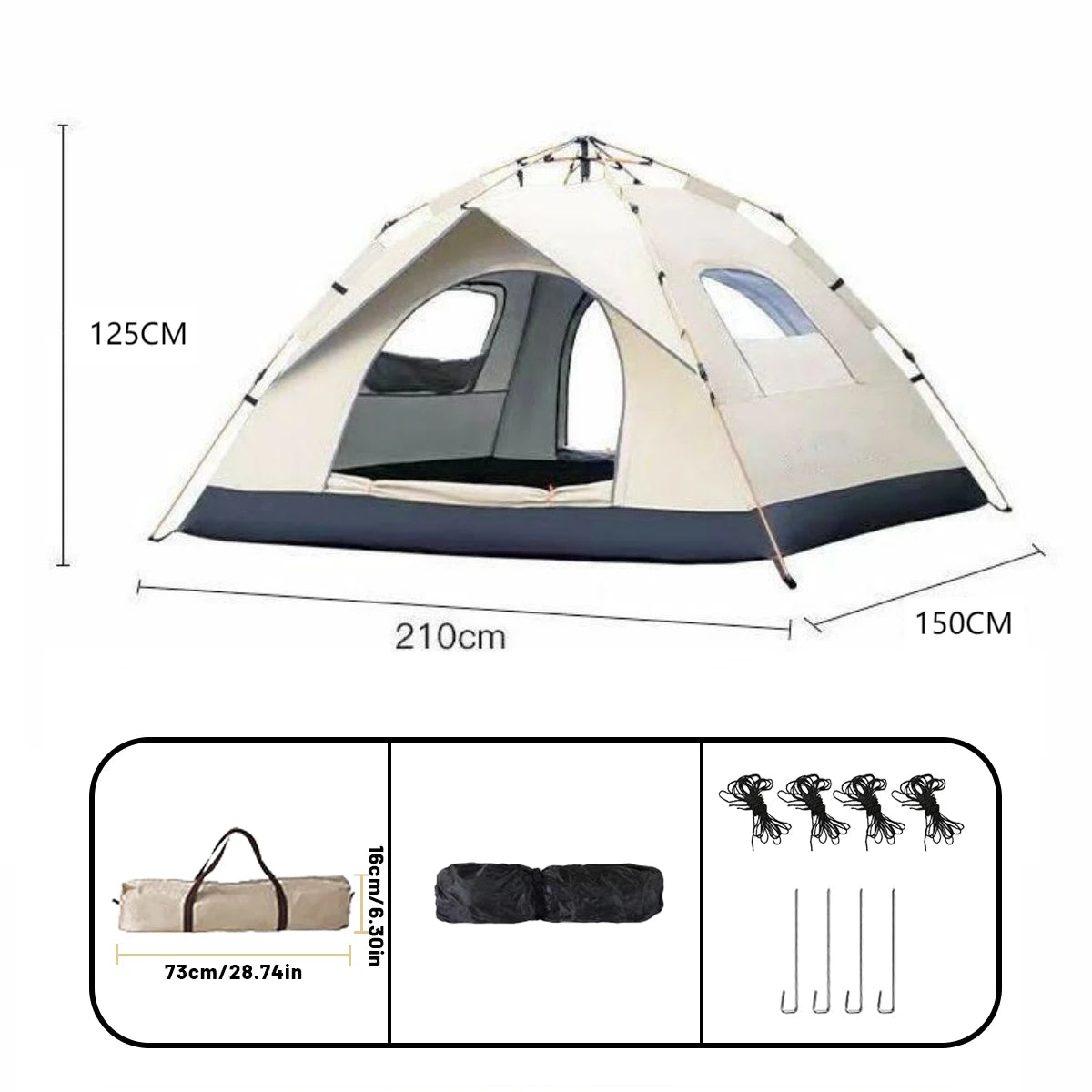Beach Camp Outdoor Automatic Quick-opening Tent Automatic Rainproof Sunshine-proof Tent Fishing Beach Sunshine Shelter 4 person tents