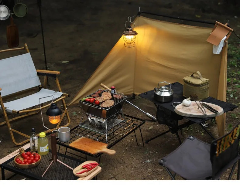 Beach Camp Camping Fire Table Charcoal Barbecue Grill Outdoor Picnic Bonfire Outdoor Portable Folding Barbecue Stove Fire Pit Camping Stove