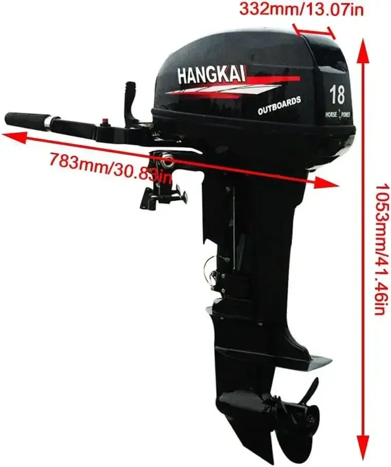 Beach Camp 18HP 2 Stroke Outboard Motor, Fishing Boat Engine Water Cooling 246CC Heavy Duty Boat Engine Marine Engine with CDI Ignition